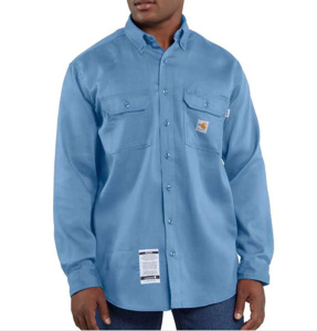 Kits - Carhartt FR Lightweight Loose Button Work Shirts - Trico <em class="search-results-highlight">Logo</em> 2XL Medium Blue Mens