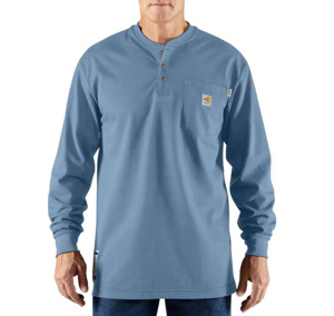 Kits - Carhartt FR Force® Lightweight Henleys - IBEW & TEP <em class="search-results-highlight">Logos</em> 2XL Tall Medium Blue Mens