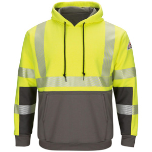 Workwear Outfitters Bulwark FR High Vis Reflective Lined Pullover Hoodies Large Tall Gray/High Vis Yellow Mens