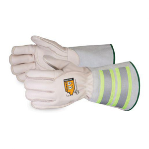 Superior Glove Endura® Series Gauntlet Cuff Deluxe Winter Lineman Gloves Large White Cowhide Leather