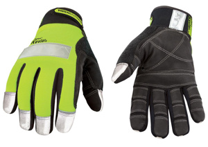 Youngstown Glove Safety Lime Lined High Vis Work Gloves XL Black/High Vis Green Cut A4, Puncture 4 Nylon, PVC, Synthetic Leather