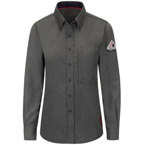 Kits - Workwear Outfitters Bulwark FR iQ Series® Lightweight Button Shirts - BHI Logo XS Dark Gray Womens