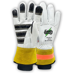 Power Gripz Water-resistant Goatskin Leather Work Gloves XL Kevlar®, Cowhide Leather (Top Grain) White/Yellow