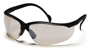 Pyramex Venture II® Series Glasses Anti-fog, Anti-scratch Indoor/Outdoor Mirror Black