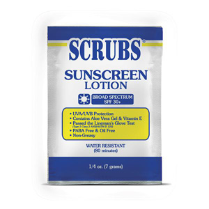 ITW Dymon SCRUBS® Broad Spectrum Sunscreen Lotion Pouches 0.25 oz 100 Per Case