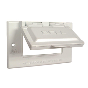 Raco/Bell 5101 Series Weatherproof GFCI Outlet Box Covers 4 x 3 x 2 in Aluminum 1 Gang White