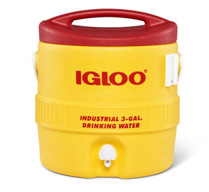 Igloo Plastic Water Coolers 3 gal Yellow Plastic