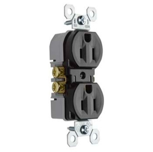 Pass & Seymour 3232-MH Series Duplex Receptacles 15 A 125 V 2P3W 5-15R Residential TradeMaster® Brown