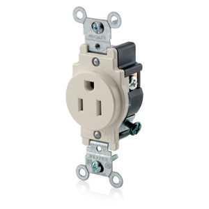 Leviton 5015 Series Single Receptacles 15 A 125 V 2P3W 5-15R Commercial Almond