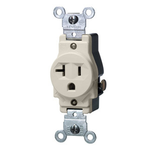 Leviton 5821 Series Single Receptacles 20 A 250 V 2P3W 6-20R Commercial Almond
