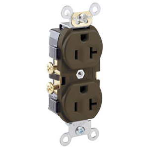 Pass & Seymour CR20-CC12 Series Duplex Receptacles 20 A 125 V 2P3W 5-20R Commercial Brown