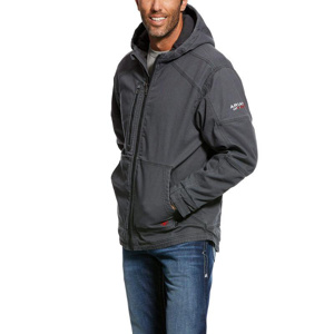 BSE Kits - Ariat FR DuraLight™ Stretch Hooded Jackets - TEP/IBEW Logo Large Gray Mens
