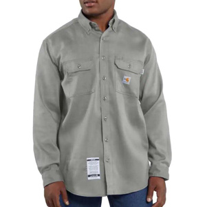 Kits - Carhartt FR Lightweight Loose Button Work Shirts - Custom <em class="search-results-highlight">Logo</em> with Name XL Tall Gray Mens
