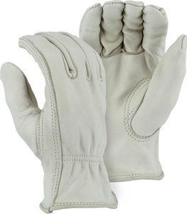 Majestic Glove 1510BA Drivers Gloves Large Cowhide Leather White