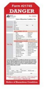 MDU CNGC Only 21745 DANGER RED TAG 3-PART ONLY