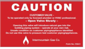 MDU IGC Only 23041 CAUTION CUST VALVE
