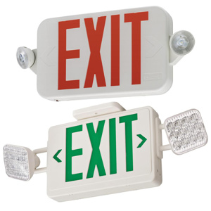 Lithonia ECRG Contractor Select Basics™ Series Exit/Emergency Light Combos Remote Capacity LED Green/Red