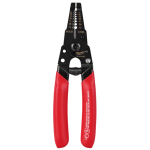 Milwaukee Cable Cutter & Strippers 22 - 10 Solid AWG, 24 - 12 Stranded AWG Red Dipped