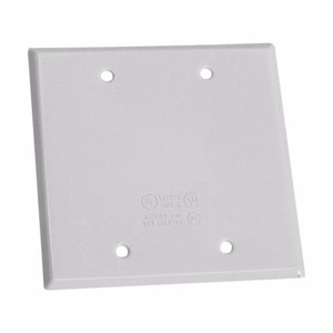 Eaton Crouse-Hinds TP72 Series Blank Weatherproof Outlet Covers Aluminum Blank 2 Gang Gray