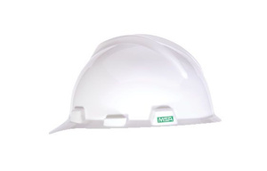 MSA V-Gard® Fas-Trac® Slotted Cap Brim Hard Hats 7 - 8-1/2 in 4 Point Ratchet White