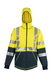 Dragonwear FR Elements™ Nova High Vis Full Zip Hooded Jackets Hi-Viz Yellow/Navy XL 25 cal/cm2