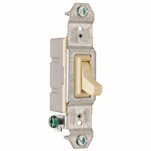 Pass & Seymour SPST Toggle Light Switches 15 A 120 V Trademaster® No Illumination Ivory