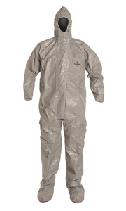 DuPont™ Tychem® 6000 Hooded Attached Sock Disposable Coveralls 2XL Gray Unisex