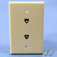 Eaton Wiring Devices 3546-4 Series Faceplates 2-RJ11/RJ14 Almond