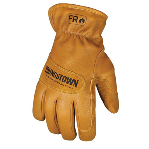 Youngstown Glove FR Fleece-lined Ground Gloves 2XL Tan Cut A2, Puncture 3 Goatskin Leather