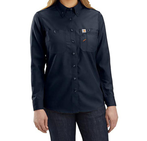 Kits - Carhartt FR Force® Lightweight Relaxed Button Work Shirts - Co-Mo Logo 2XL Navy Womens