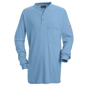 Kits - Workwear Outfitters Bulwark EXCEL FR® Lightweight Henleys - IBEW & TEP Logos XL Light Blue Mens