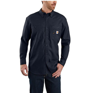 Kits - Carhartt FR Force® Lightweight Loose Button Work Shirts - Co-Mo Logo 2XL Navy Mens
