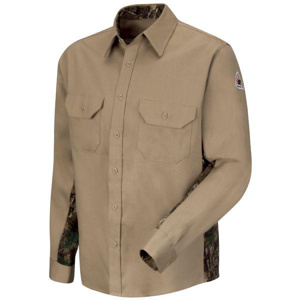Workwear Outfitters Bulwark EXCEL FR® Button Uniform Shirts 2XL Tall Khaki Mens