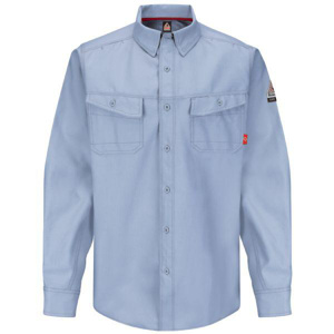 Workwear Outfitters Bulwark FR iQ Series® Relaxed Button Work Shirts XL Tall Light Blue Mens