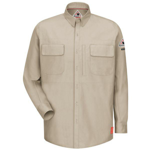 Workwear Outfitters Bulwark FR iQ Series® Lightweight Button Work Shirts Large Light Tan Mens
