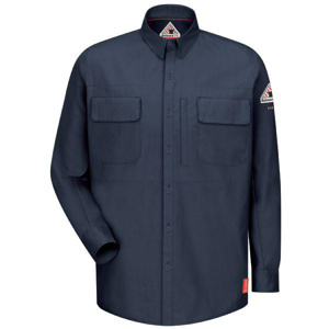 Workwear Outfitters Bulwark FR iQ Series® Lightweight Button Work Shirts Large Dark Blue Mens