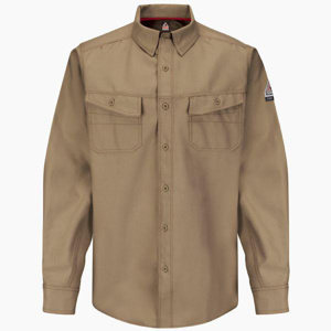 Workwear Outfitters Bulwark FR iQ Series® Relaxed Button Work Shirts 3XL Khaki Mens