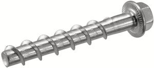 Hilti Kwik Hus-EZ Series Concrete and Masonry Screw Anchors Carbon Steel 3/8 in 1.875 in