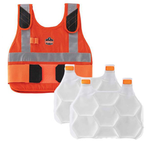 Ergodyne 6215 Series FR Chill-Its® Premium Phase Change Cooling Vest Kits High Vis Orange Large/XL