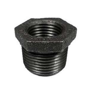 Black Malleable Iron Hex Bushings 1 in x 3/4 in 150 lb Domestic