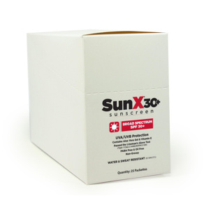 Coretex SunX30+ Series Sunscreen SPF 30 Foil Packs 25 Packets Per Box