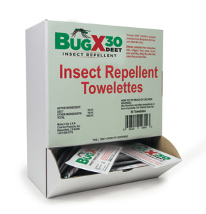 Coretex BugX30 DEET Insect Repellent Towelettes 50 Towlettes Per Pack Deet (30%)