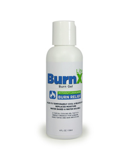 Coretex Lite BurnX Lidocaine-free Burn Gel 4 oz Aloe Vera, Menthol, Spearmint Oil, Tea Tree, Vitamins A & E, Water Bottle