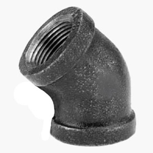 Black Malleable Iron 45 Degree Elbows 1-1/2 in Domestic