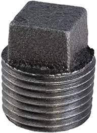 Black Malleable Iron Square Head Plugs 1-1/4 in 150 lb Import