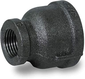 Black Malleable Iron Reducing Couplings 3/4 x 1/2 in Import