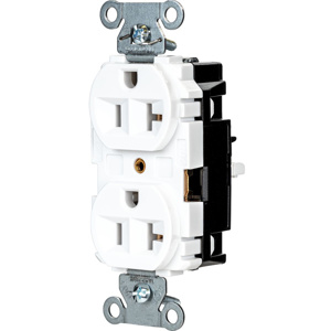Hubbell Wiring Straight Blade Duplex Receptacles 20 A 125 V 2P3W 5-20R Commercial/Industrial EdgeConnect™ Hubbell-Pro™ Dry Location White