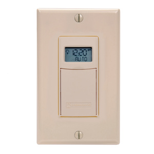 Intermatic EI600 Series Timer Switch 24/7 Digital Up to 40 Events per Week 20 A Resistive, 15/6 A Incandescent Light Almond