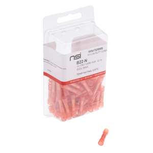 NSI Industries Insulated Butt Connectors 22 - 18 AWG Vinyl Red