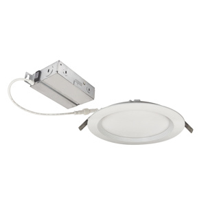 Nora Lighting FLIN Recessed Wafer Lights 120 V 11 W 6 in 2700/3000/3500/4000/5000 K Matte White Dimmable 1300 lm